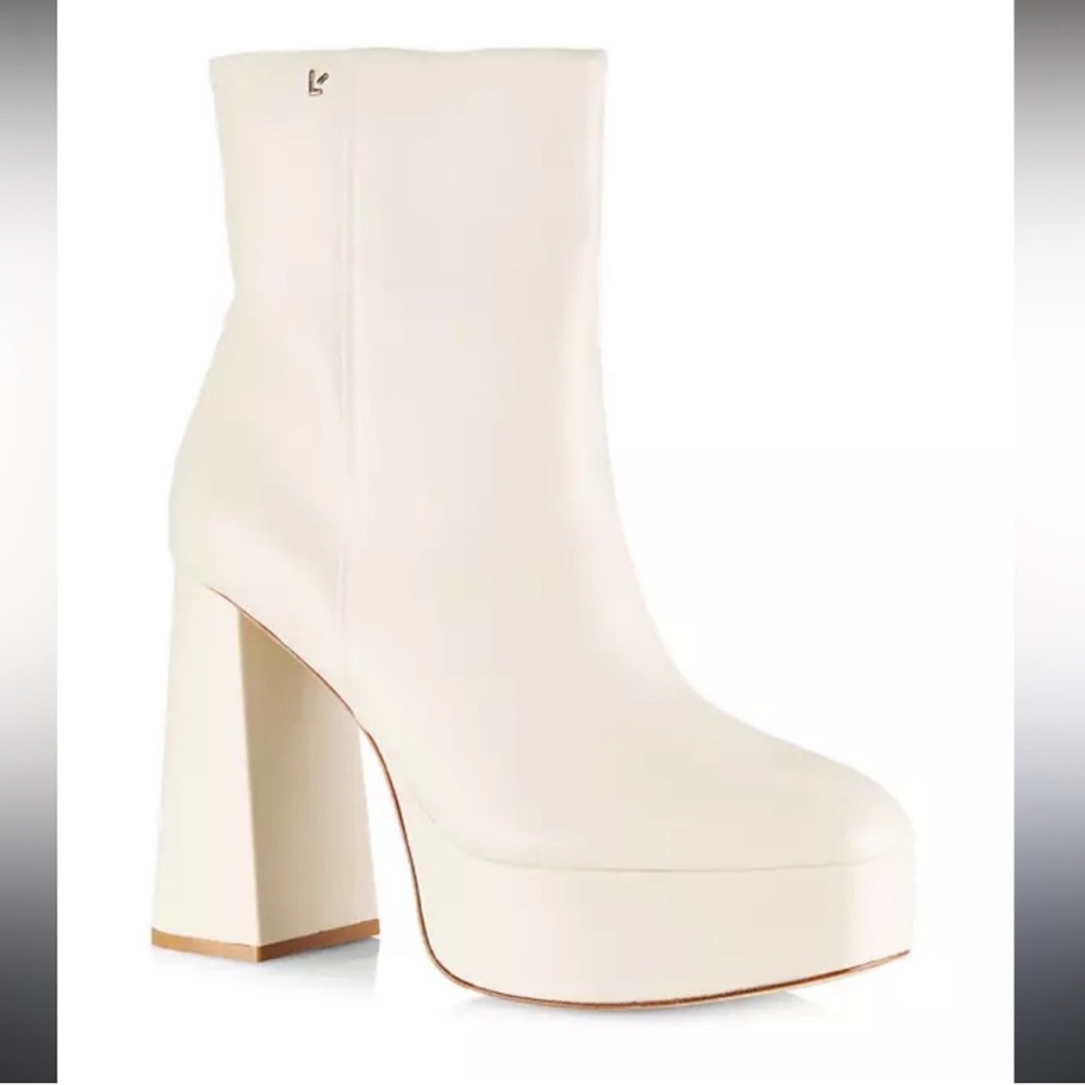 Larroudé Dolly Leather Platform Boots, Size 8 1/2